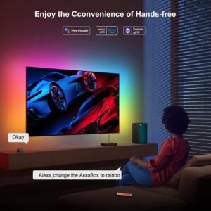 Dekala TV LED Backlight Kit with HDMI 2.0 Sync Box, Immersive TV Lights Behind for 65,60,55 in TV, Sync with Music and TV Screen, Smart Voice/App Control, Work with TV Box, Xbox, Playstation