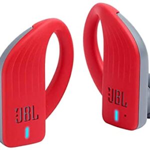 JBL TWS True Wireless in-Ear Headphones Bundle with Deluxe Hardshell Case (Endurance Peak, Red)