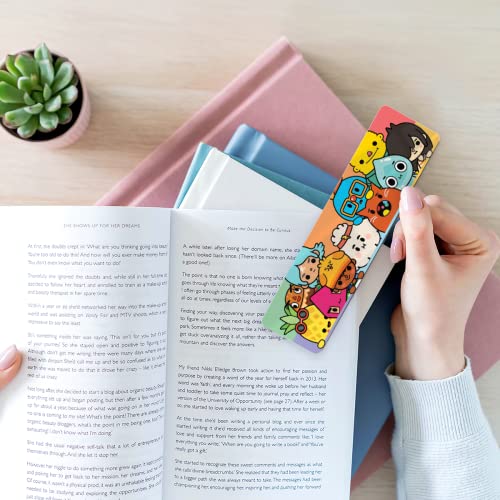 Bookmarks Metal Ruler Toca Reading Game Tassels Bookography Measure Bookworm for Book Bibliophile Gift Reading Christmas Ornament Markers