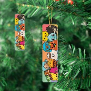 Bookmarks Metal Ruler Toca Reading Game Tassels Bookography Measure Bookworm for Book Bibliophile Gift Reading Christmas Ornament Markers