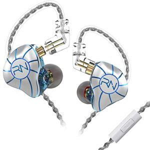 revonext in ear monitor earbuds wired hifi stereo earbuds with microphone quadruple drive professional rh-215 in ear monitors for musicians drummers singers earbuds（white）