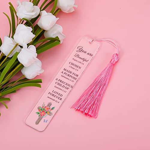 Christian Gifts for Women Acrylic Religious Bookmark Gifts for Women Inspirational Bible Verse Book Mark for Girls Daughter Book Lovers Birthday Christmas Stocking Stuffers Baptism Church Bulk Gifts