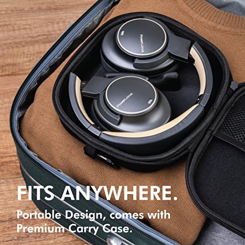 PowerLocus Active Noise Cancelling Headphones, Bluetooth Over-Ear Headphones with Noise Reduction, 70Hrs Playtime, Wireless Headphones, Hi-Fi Deep Bass, Foldable with Microphone for Phones/Laptops/PC