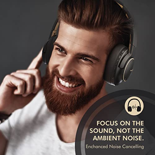 PowerLocus Active Noise Cancelling Headphones, Bluetooth Over-Ear Headphones with Noise Reduction, 70Hrs Playtime, Wireless Headphones, Hi-Fi Deep Bass, Foldable with Microphone for Phones/Laptops/PC