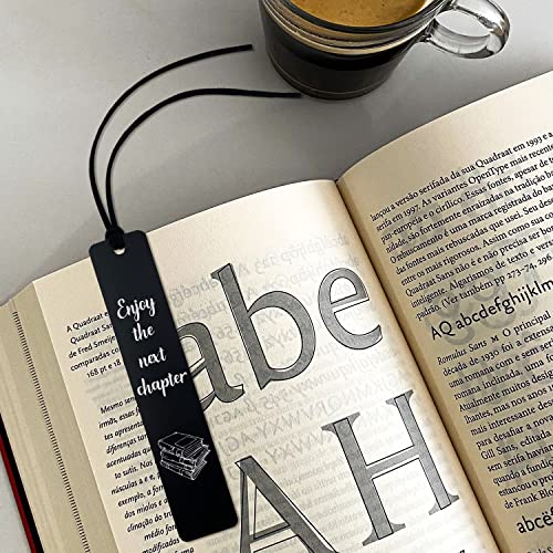 Enjoy The Next Chapter, Inspirational Gift for Book Lover, Engraved Inspirational Bookmarks, Graduation Promotion Coworker Leaving Retirement Gift for Men Women