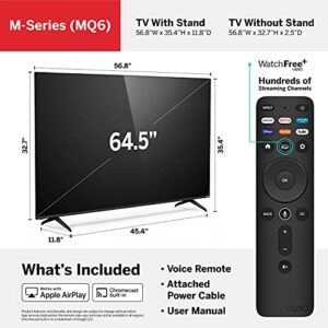 VIZIO 65-Inch M-Series Quantum 4K UHD LED HDR Smart TV with Apple AirPlay and Chromecast Built-in, Dolby Vision, HDR10+, HDMI 2.1, Variable Refresh Rate, M65Q6-J09, 2021 Model (Renewed)