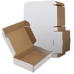 RLAVBL 9x6x2 Shipping Boxes Set of 50, White Small Corrugated Cardboard Box, Mailer Box