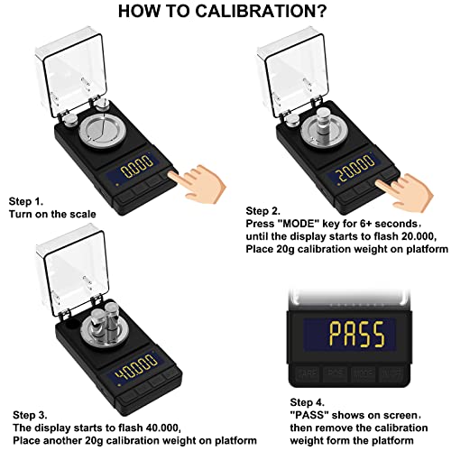 MAXUS Digital Milligram Scale 50g/0.001g, Compact Mg Scale with 20g Calibration Weight, Black Powder Scale for Reloading, Includes a Scoop, a Powder Pan and Tweezers