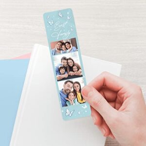 Generic Personalized Bookmark, Customized Family Photo Poster, Picture Frame Bookmarks with Text Message, Design Your Own Marker Ornament Ruler, Gifts for Mom Dad Kids Book Lover On Birthday