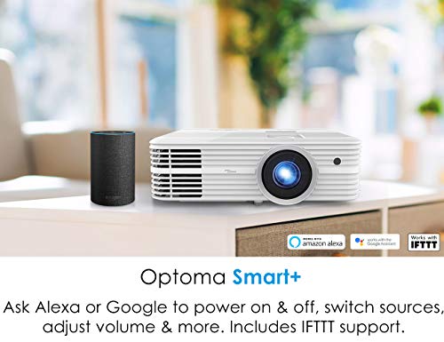 Optoma UHD52ALV Voice Assistant-Compatible DLP Projector for Lights-On Viewing, 3500 Lumen, 3840x2160