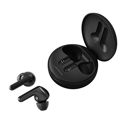 LG TONE Free FN4 - True Wireless Bluetooth Earbuds with Meridian Sound, Hypoallergenic Medical-Grade Ear gels, Noise Reduction with a close fit, Dual Microphone for Work/Home Office, Black