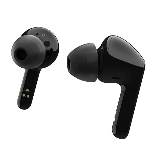 LG TONE Free FN4 - True Wireless Bluetooth Earbuds with Meridian Sound, Hypoallergenic Medical-Grade Ear gels, Noise Reduction with a close fit, Dual Microphone for Work/Home Office, Black