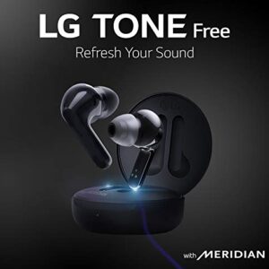 LG TONE Free FN4 - True Wireless Bluetooth Earbuds with Meridian Sound, Hypoallergenic Medical-Grade Ear gels, Noise Reduction with a close fit, Dual Microphone for Work/Home Office, Black