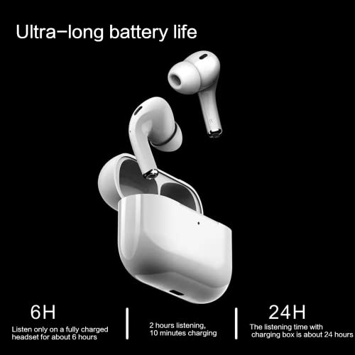 Wireless Earbuds, 30H Playtime AirProBluetooth5.3 Headphones with Charging Box, IPX7 Waterproof in-Ear Ear Buds, Clear Calls Built-in Microphone Stereo Touch Earphones, for iPhone Huawei Samsung