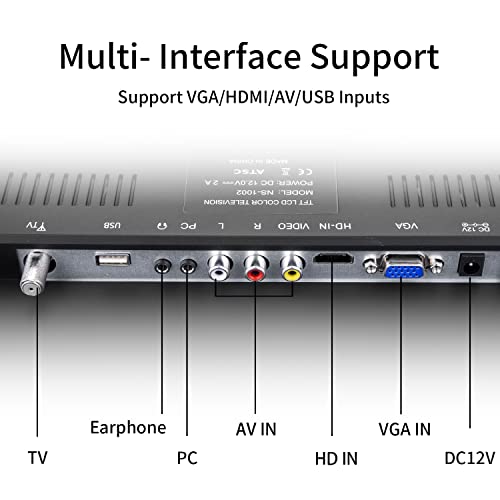 othoig 17 inch TV,Small Widescreen LED TV with Digital ATSC Tuner,HDMI,AV Input,USB Port,12Volt TV for Camping,Caravan and Kitchen