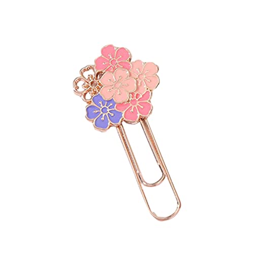 Cherry Blossom Paper Clip | Cherry Blossom Shape Paper Clip - Student Reading Pagination Mark, Metal Floral Book Clip, Beautiful Bookmark for Women Girls Adults Kids Christmas Gift Yuans