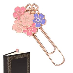 Cherry Blossom Paper Clip | Cherry Blossom Shape Paper Clip - Student Reading Pagination Mark, Metal Floral Book Clip, Beautiful Bookmark for Women Girls Adults Kids Christmas Gift Yuans