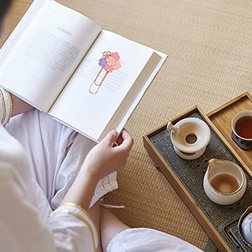 Cherry Blossom Paper Clip | Cherry Blossom Shape Paper Clip - Student Reading Pagination Mark, Metal Floral Book Clip, Beautiful Bookmark for Women Girls Adults Kids Christmas Gift Yuans