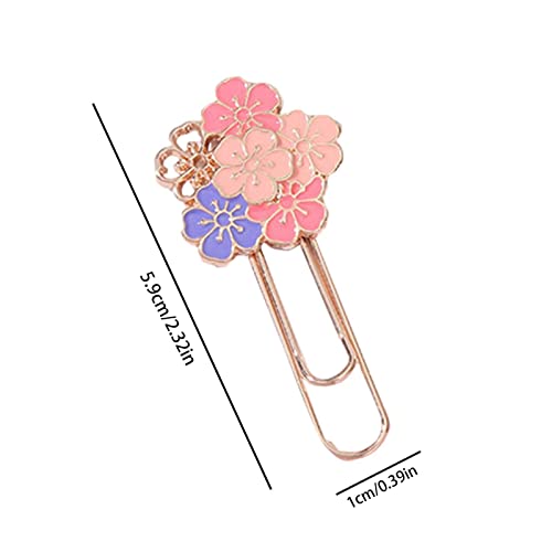 Cherry Blossom Paper Clip | Cherry Blossom Shape Paper Clip - Student Reading Pagination Mark, Metal Floral Book Clip, Beautiful Bookmark for Women Girls Adults Kids Christmas Gift Yuans