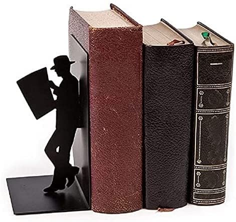 Book End Iron Bookends Book Support Retro Non-Skid Book Stoppers Home Office Table Desktop Decor Book Stand Bookend ( Color : OneColor )