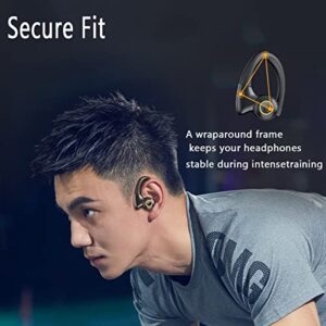 Open Ear Earbuds Over Ear air Conduction Headphones Gym Sport Running Workout Headphones with Ear Hook Mic Waterproof Comfortable Gaming Wireless Earbuds