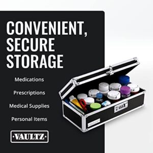 Vaultz Locking Medicine Storage Box with Combination Lock, 3.75" x 11.88" x 5.25", Black (VZ03480)