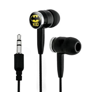 graphics & more batman bat kid shield logo novelty in-ear earbud headphones