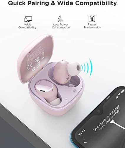 HTC True Wireless Earbuds 2 Bluetooth 5.1 with USB-C Charging Case, 32-Hour Playtime, Built-in Microphone, Touch Control Wireless Earbuds- Pink