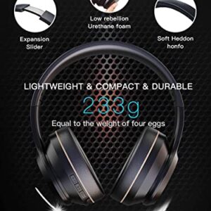 Tumwove Active Noise Cancelling Headphones Bluetooth Headphones Bluetooth 5.0 Wireless Over Ear Headset with Hi-Fi Deep Bass Low Latency Game Mode Quick Charge 80H Playtime with Mic for Travel Work