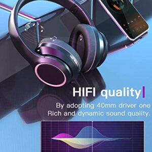 Tumwove Active Noise Cancelling Headphones Bluetooth Headphones Bluetooth 5.0 Wireless Over Ear Headset with Hi-Fi Deep Bass Low Latency Game Mode Quick Charge 80H Playtime with Mic for Travel Work