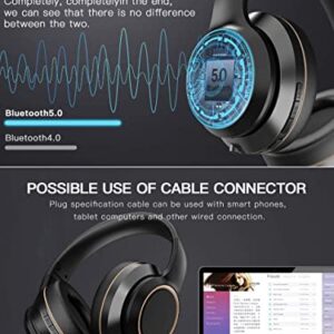 Tumwove Active Noise Cancelling Headphones Bluetooth Headphones Bluetooth 5.0 Wireless Over Ear Headset with Hi-Fi Deep Bass Low Latency Game Mode Quick Charge 80H Playtime with Mic for Travel Work