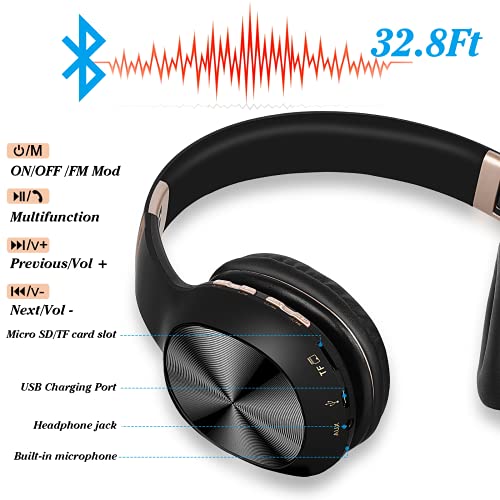 UrbanX Perfect Comfort 955 II Overhead Wireless Bluetooth Headphones for Lenovo Tab P11 Plus Noise Isolation, with – Black