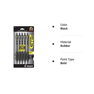 Pilot G2 Retractable Premium Gel Ink Roller Ball Pens Bold Point (Black, 10-Pack)