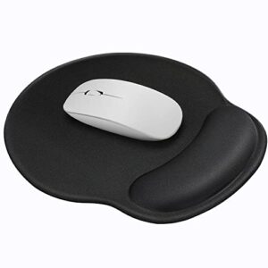 soqool ergonomic mouse pad with comfortable and cooling gel wrist rest support and lycra cloth, non-slip pu base for easy typing pain relief, durable and washable for easy cleaning