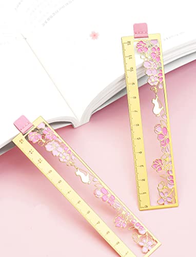 1 Pcs Oriental Classical Aesthetics Metal Scale Bookmark Ruler Art Bookmark for Students Reading Thanksgiving Christmas Birthday Gifts, Women and Girl Readers