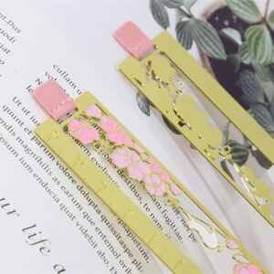 1 Pcs Oriental Classical Aesthetics Metal Scale Bookmark Ruler Art Bookmark for Students Reading Thanksgiving Christmas Birthday Gifts, Women and Girl Readers