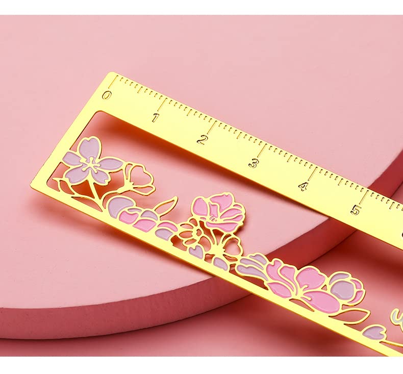 1 Pcs Oriental Classical Aesthetics Metal Scale Bookmark Ruler Art Bookmark for Students Reading Thanksgiving Christmas Birthday Gifts, Women and Girl Readers