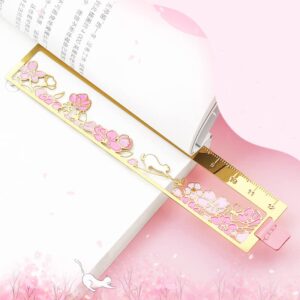 1 Pcs Oriental Classical Aesthetics Metal Scale Bookmark Ruler Art Bookmark for Students Reading Thanksgiving Christmas Birthday Gifts, Women and Girl Readers