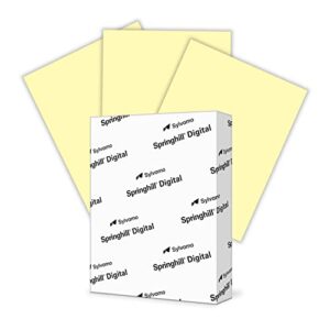 springhill 8.5” x 11” canary yellow copy paper, 24lb bond/60lb text, 89gsm, 500 sheets (1 ream) – colored printer paper with smooth finish – versatile and flexible computer paper – 024035r