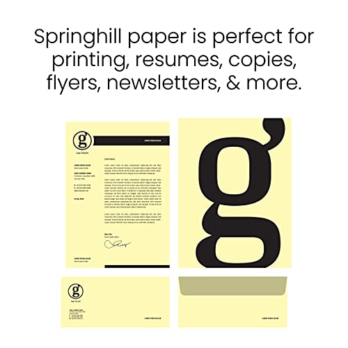 Springhill 8.5” x 11” Canary Yellow Copy Paper, 24lb Bond/60lb Text, 89gsm, 500 Sheets (1 Ream) – Colored Printer Paper with Smooth Finish – Versatile and Flexible Computer Paper – 024035R