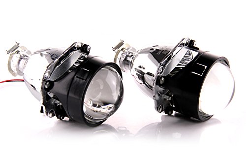 Pair of DDM Tuning Bi Xenon Retrofit Mini H1 Projectors V3 Ultra,2.5in, W / DDM Slim 35W HID Kit and Mini Gatling Gun Shrouds, (DDM 35W,5000K)