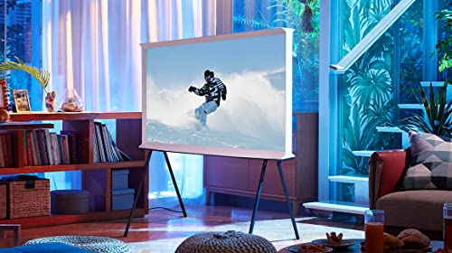 SAMSUNG 43-Inch Class The Serif LS01B Series - QLED 4K, I-Shaped Design, Anti-Reflection Matte Display, -Portable Easel -Stand, Ambient Mode+ Smart -TV -w/ Alexa Built-in (QN43LS01BAFXZA,Latest Model)