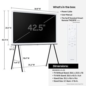 SAMSUNG 43-Inch Class The Serif LS01B Series - QLED 4K, I-Shaped Design, Anti-Reflection Matte Display, -Portable Easel -Stand, Ambient Mode+ Smart -TV -w/ Alexa Built-in (QN43LS01BAFXZA,Latest Model)