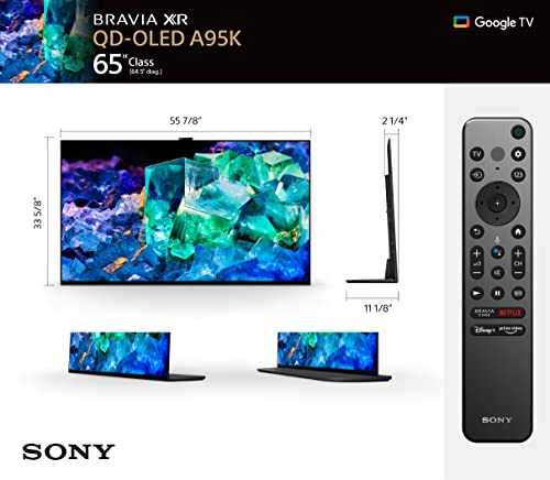 Sony 65 Inch 4K Ultra HD TV A95K Series: BRAVIA XR OLED Smart Google TV with Dolby Vision HDR and Exclusive Features for The Playstation® 5 XR65A95K- 2022 Model (Renewed)