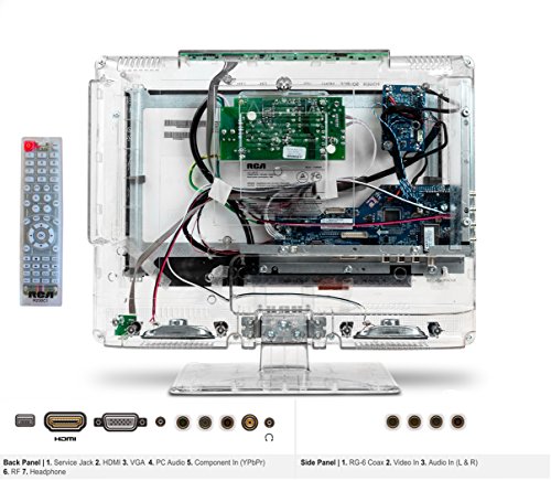 RCA 15” Clearview HDTV | J15SE820 Transparent LED HD Television, High Resolution Wide Screen Monitor w/HDMI, VGA, Including Full Function Remote.