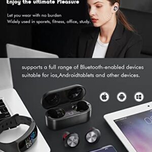 True Wireless Earbuds Bluetooth 5.3 Headphones Waterproof IPX7 Sports Wireless Ear buds with Microphone in-Ear Headphones Workout Running TWS Wireless Earphones with Charging Case for iPhone Android