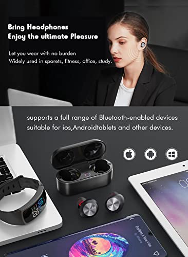 True Wireless Earbuds Bluetooth 5.3 Headphones Waterproof IPX7 Sports Wireless Ear buds with Microphone in-Ear Headphones Workout Running TWS Wireless Earphones with Charging Case for iPhone Android