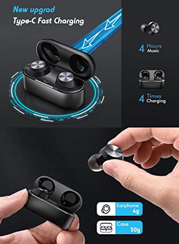 True Wireless Earbuds Bluetooth 5.3 Headphones Waterproof IPX7 Sports Wireless Ear buds with Microphone in-Ear Headphones Workout Running TWS Wireless Earphones with Charging Case for iPhone Android