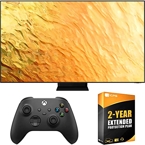 SAMSUNG 65" QN65QN800B Neo QLED 8K Quantum HDR Smart TV (2022) Ultimate Bundle with Xbox Wireless Controller (Carbon Black) and Premium 2 YR CPS Enhanced Protection Pack