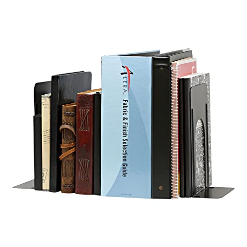 Universal Economy Bookends, Standard, 5-7/8" x 8-1/4" x 9", Heavy Gauge Steel, Black (54091)